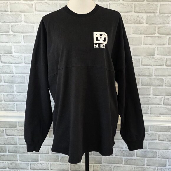 Walt Disney World Black White Spirit Jersey Sweatshirt Puff Ink Unisex Large - Picture 2 of 9